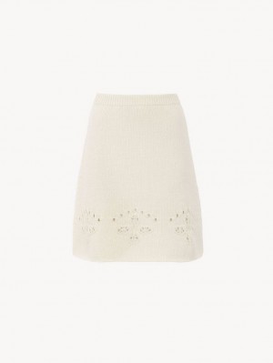 Dzianina Chloe A-line Mini Białe | CHE-SR13942
