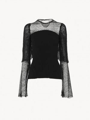 Dzianina Chloe Fitted Czarne | CHE-SR13950