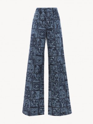 Jeansy Chloe Flare Kolorowe Niebieskie | CHE-SR14013
