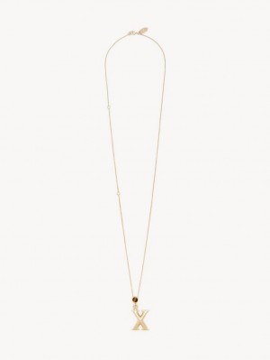 Naszyjniki Chloe Alphabet With Pendant Złote | CHE-SR14332