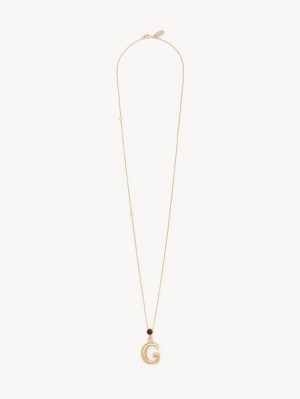 Naszyjniki Chloe Alphabet With Pendant Złote | CHE-SR14349
