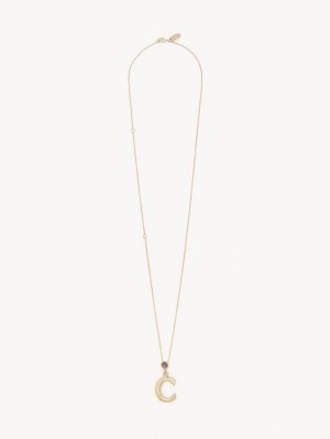 Naszyjniki Chloe Alphabet With Pendant Złote | CHE-SR14353