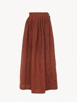 Spódnice Chloe X Eres Paloma Long Wrap Czerwone | CHE-SR14082