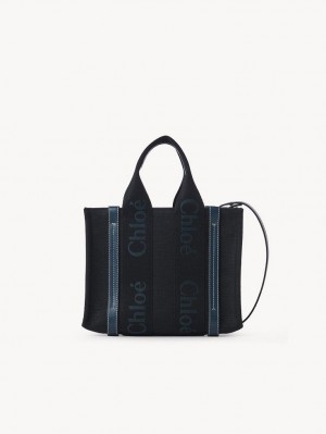 Torby Tote Chloe Small Woody Czarne Zielone | CHE-SR13317