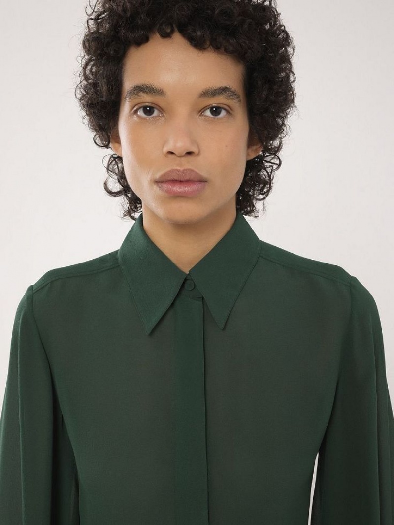 Bluzka Chloe Gathered-sleeve Jasny Zielone | CHE-SR13913