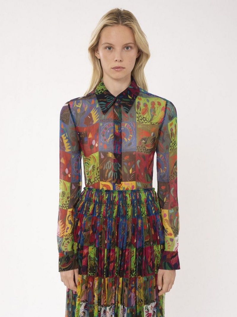 Bluzka Chloe Klasyczne Slim Kolorowe | CHE-SR13901