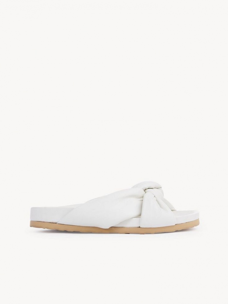 Buty Płaskie Chloe Spencer Klapki Białe | CHE-SR14811