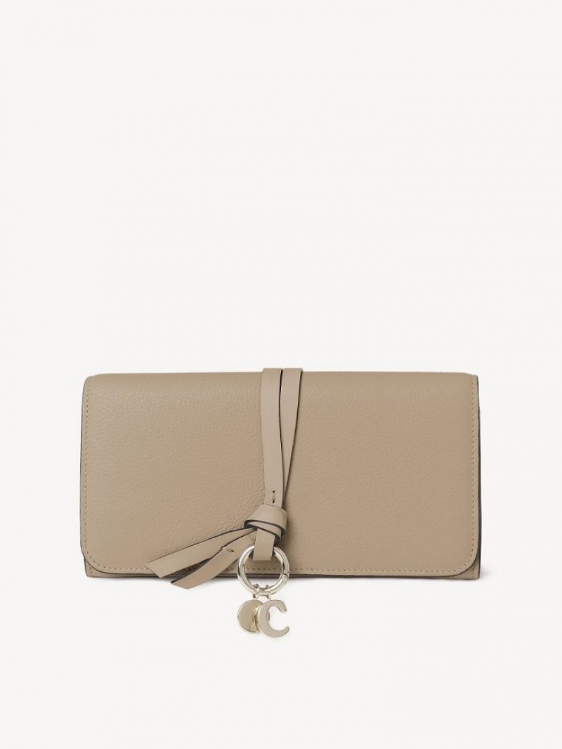 Duże Portfele Chloe Alphabet With Flap Brązowe | CHE-SR14306