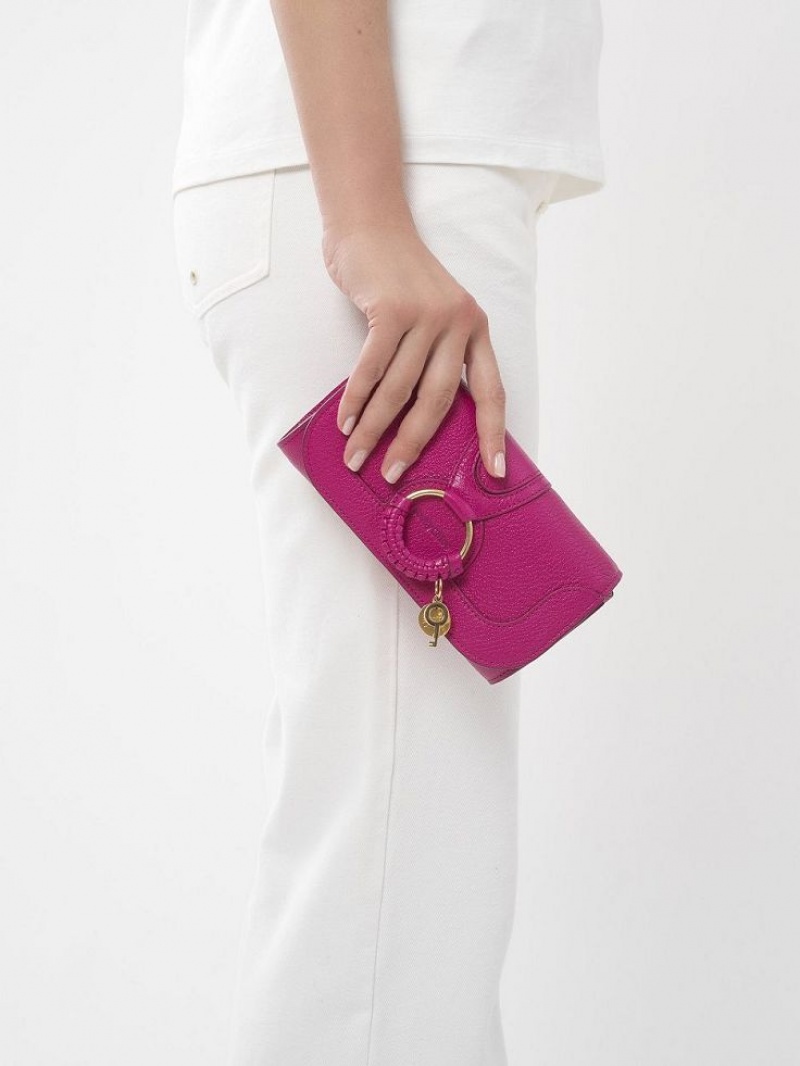 Duże Portfele Chloe Hana Chain Różowe | CHE-SR14912