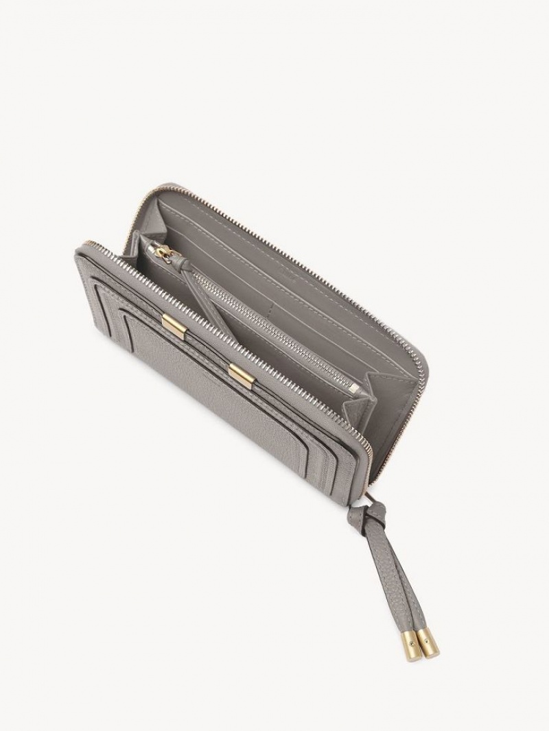 Duże Portfele Chloe Marcie Zippered Szare | CHE-SR14297