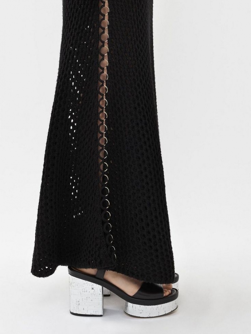 Dzianina Chloe Crochet Tank Czarne | CHE-SR13933