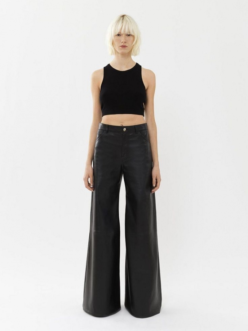 Dzianina Chloe Cropped Czarne | CHE-SR13939