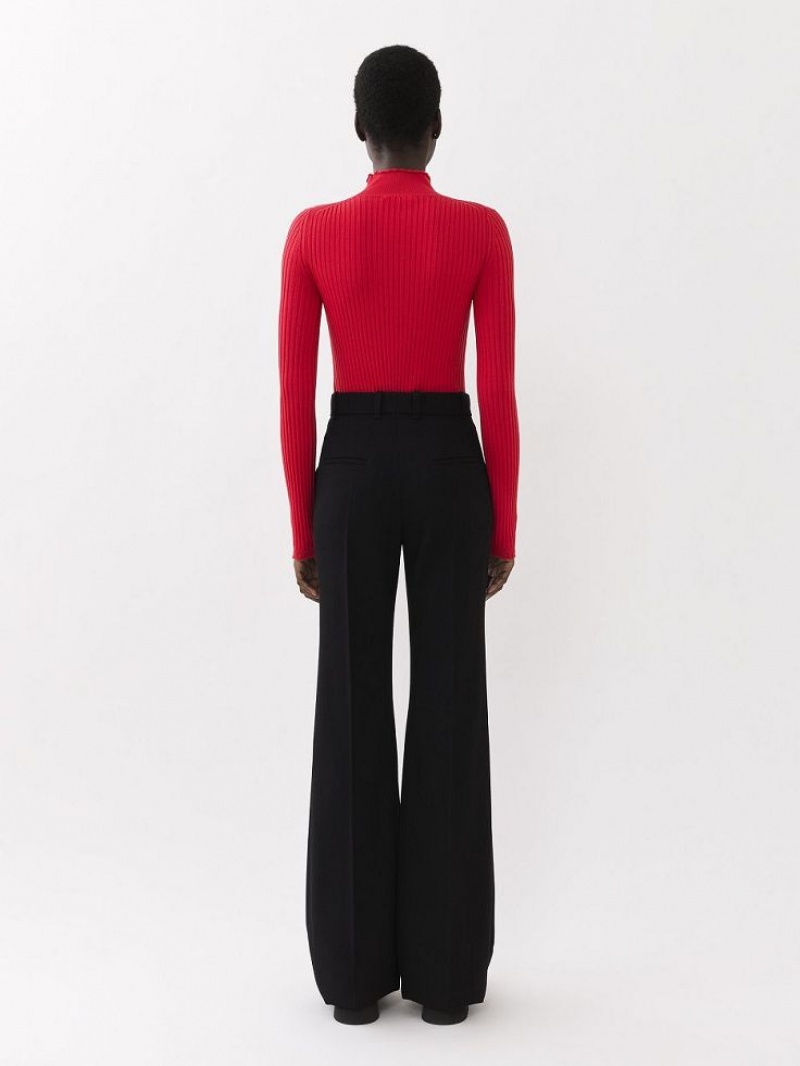 Dzianina Chloe Fitted High-neck Różowe | CHE-SR13962