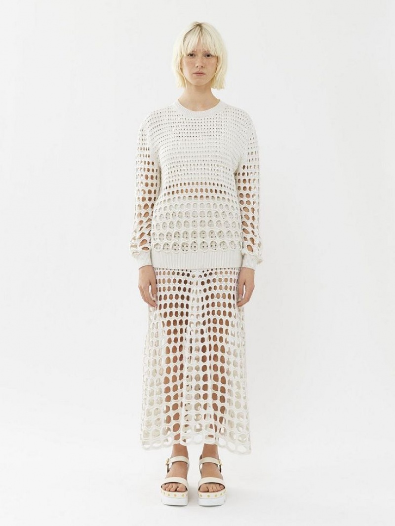 Dzianina Chloe Generous Białe | CHE-SR13931