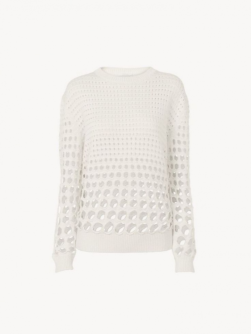 Dzianina Chloe Generous Białe | CHE-SR13931