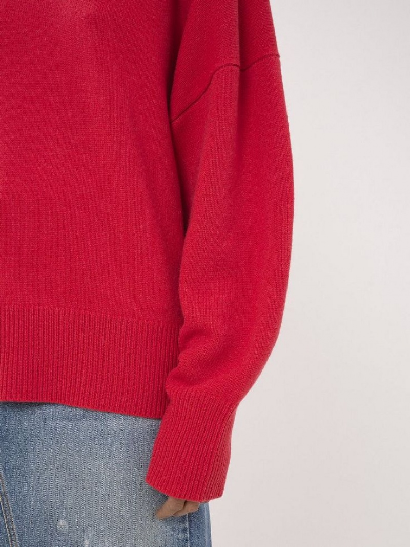 Dzianina Chloe Generous Crew-neck Różowe | CHE-SR13954