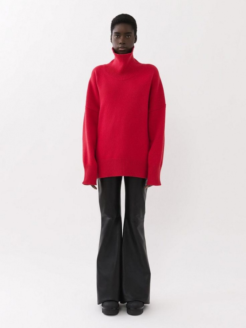 Dzianina Chloe Generous High-neck Różowe | CHE-SR13928