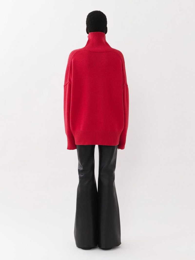 Dzianina Chloe Generous High-neck Różowe | CHE-SR13928