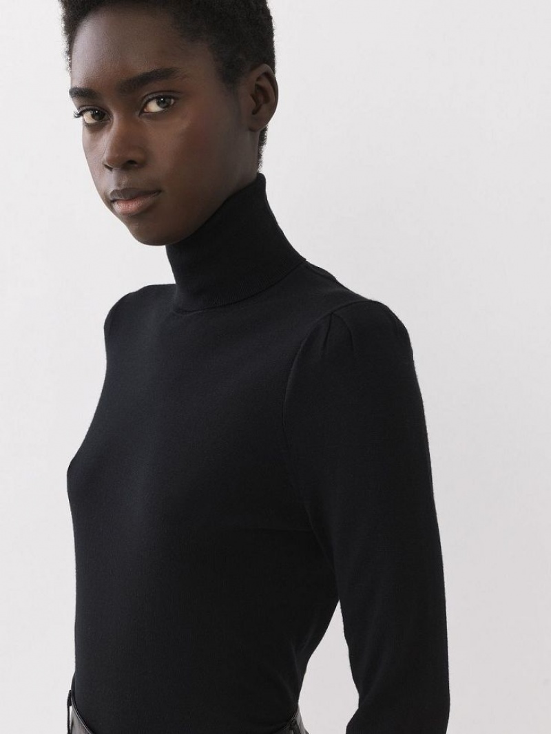 Dzianina Chloe High-neck Czarne | CHE-SR13925