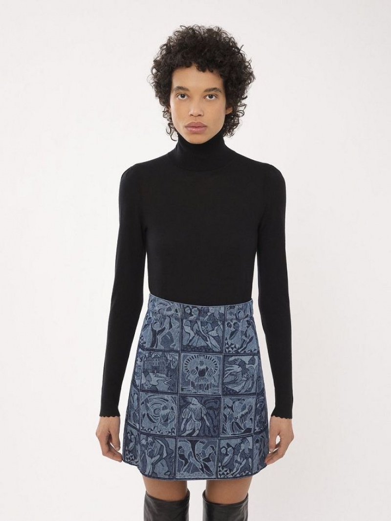 Dzianina Chloe Turtleneck Czarne | CHE-SR13959