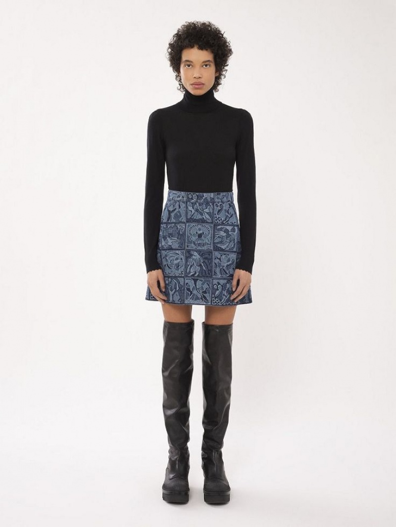 Dzianina Chloe Turtleneck Czarne | CHE-SR13959