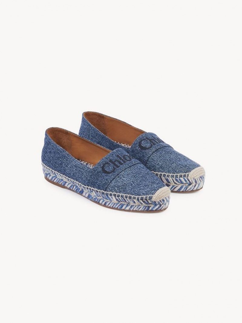 Espadryle Chloe Piia Płaskie Niebieskie | CHE-SR14153