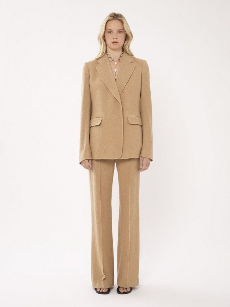 Garnitur Chloe Buttonless Tailored Brązowe | CHE-SR14033