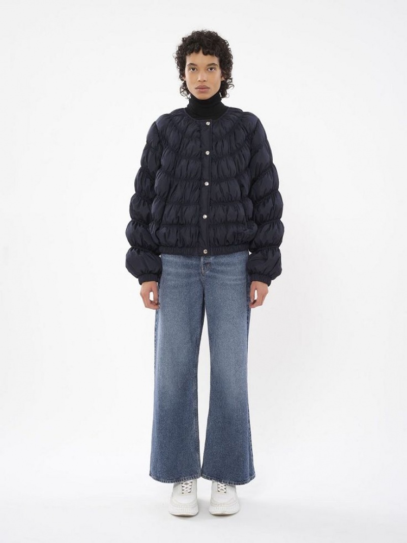 Garnitur Chloe Ruched Puffer Niebieskie | CHE-SR14041