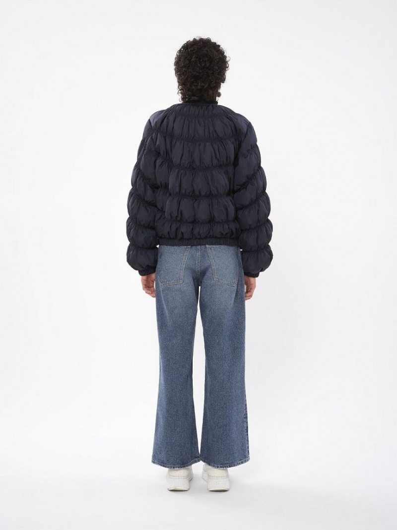 Garnitur Chloe Ruched Puffer Niebieskie | CHE-SR14041