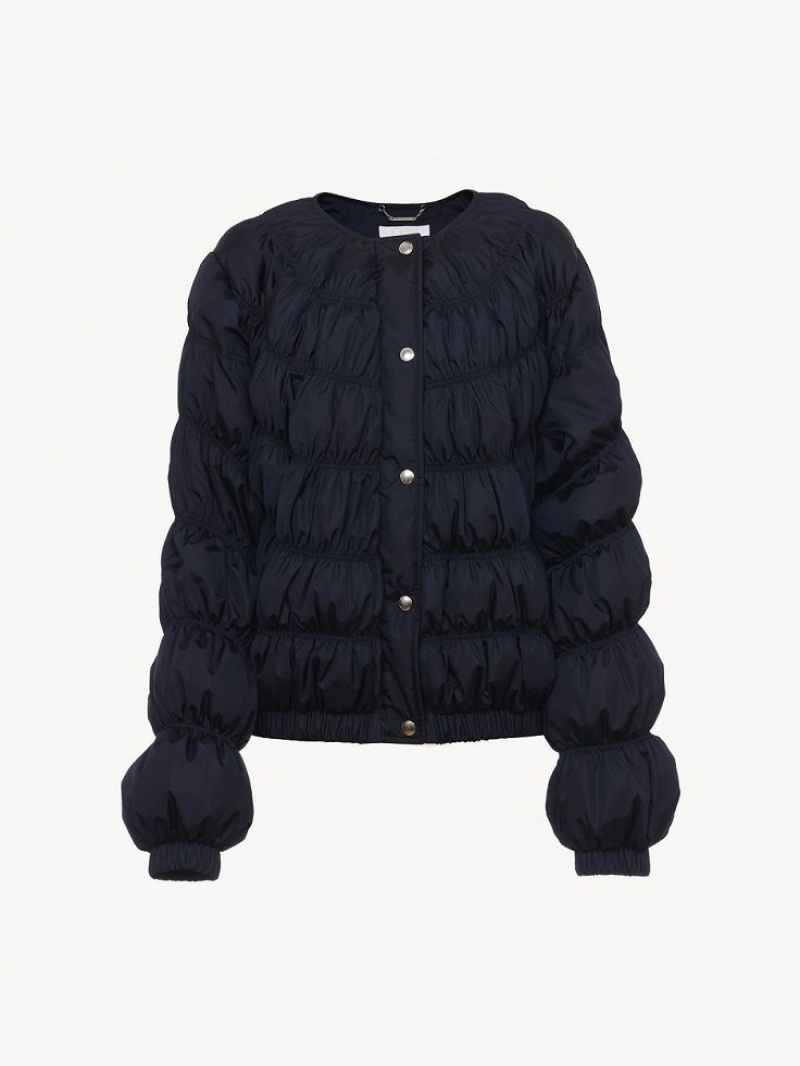 Garnitur Chloe Ruched Puffer Niebieskie | CHE-SR14041