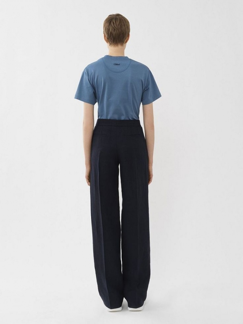 Garnitur Chloe Szerokie-leg Niebieskie | CHE-SR14045
