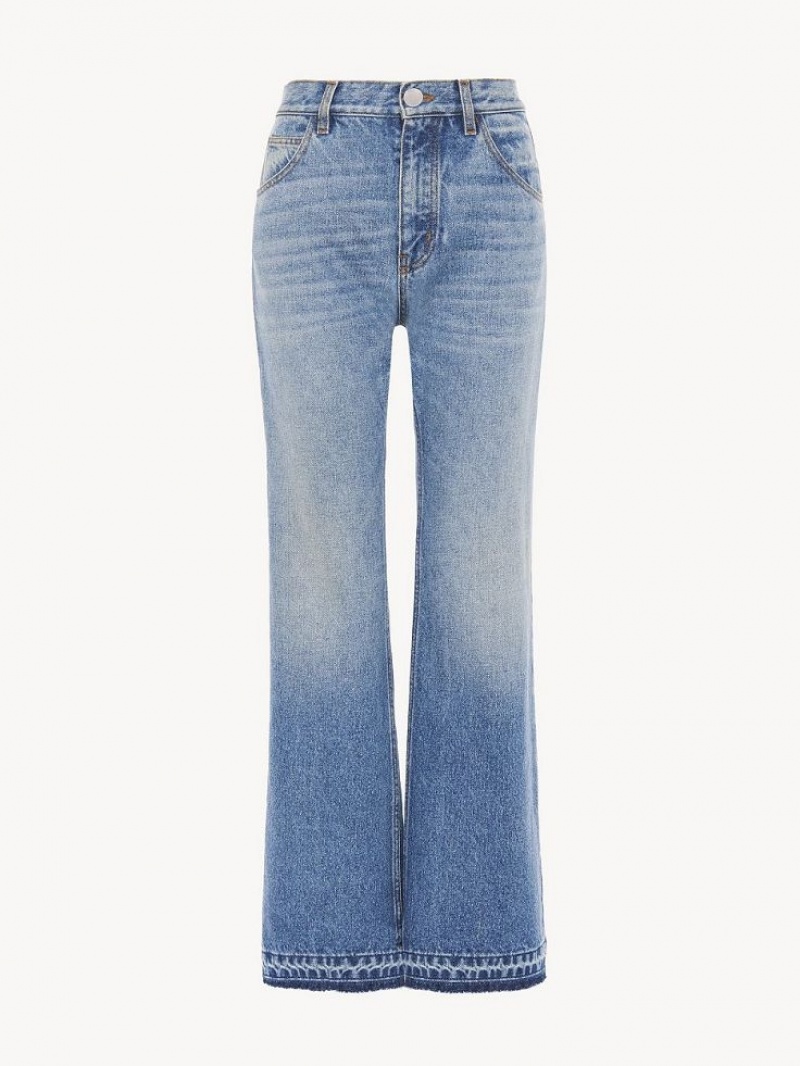 Jeansy Chloe Cropped Prosty Niebieskie | CHE-SR14017