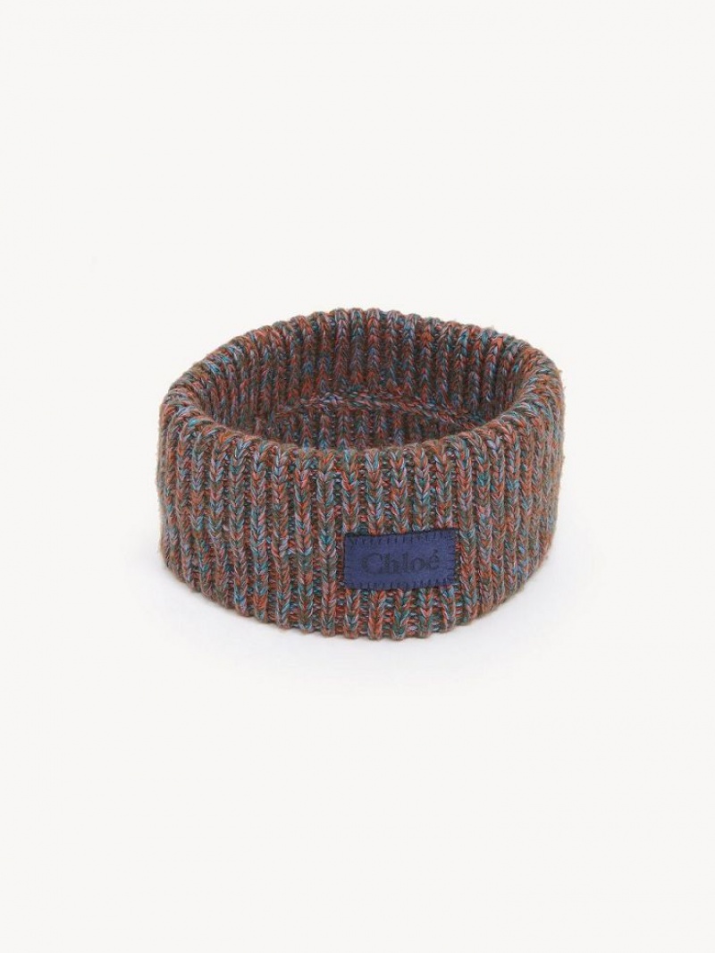 Kapelusz Chloe Chunky Trykotowy Headband Kolorowe Niebieskie | CHE-SR14490
