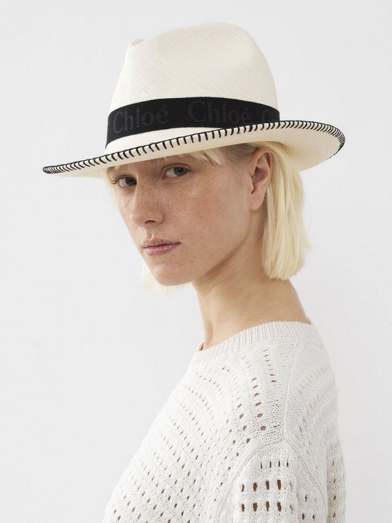 Kapelusz Chloe Woody Panama Białe | CHE-SR14498
