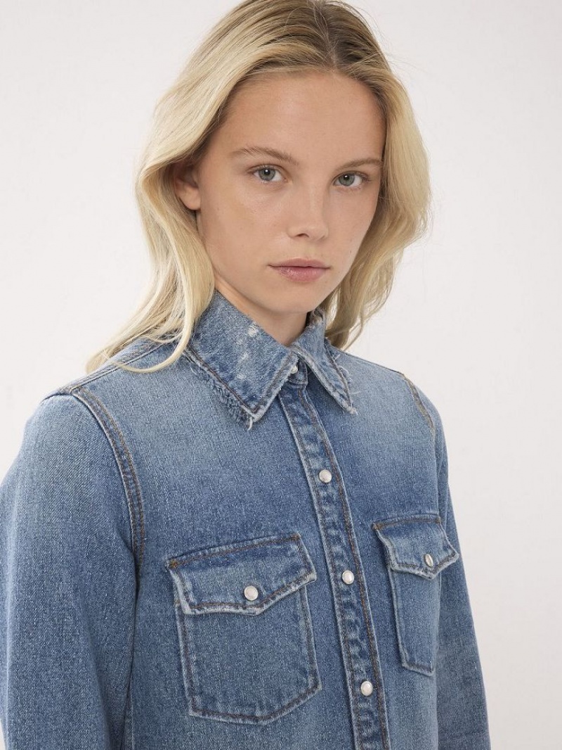 Koszule Chloe Klasyczne Denim Niebieskie | CHE-SR13917
