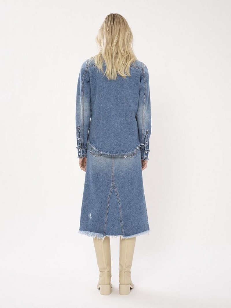 Koszule Chloe Klasyczne Denim Niebieskie | CHE-SR13917