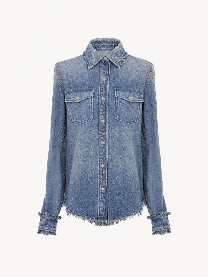 Koszule Chloe Klasyczne Denim Niebieskie | CHE-SR13917