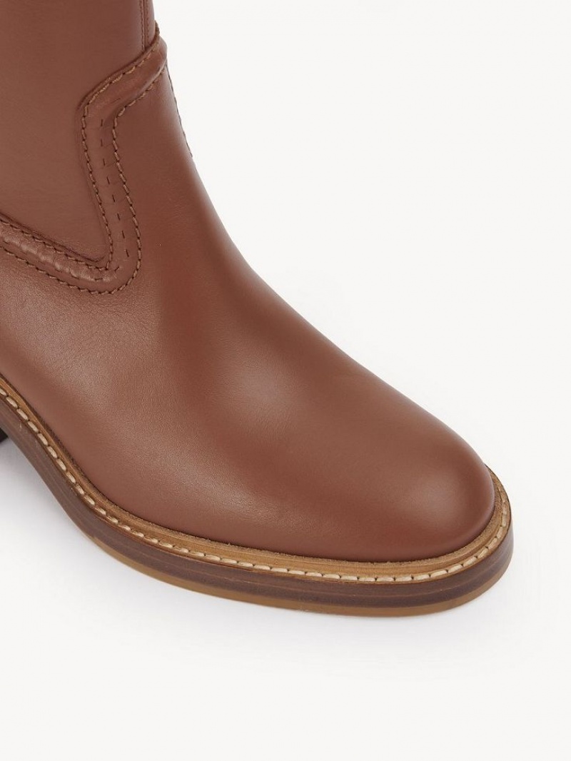 Kozaki Chloe Mallo High Brązowe | CHE-SR14197