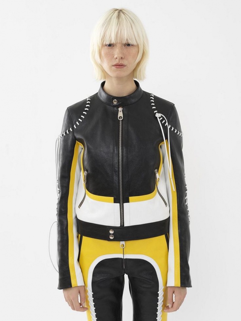 Kurtki Chloe Motocyklowe Czarne Żółte | CHE-SR13783