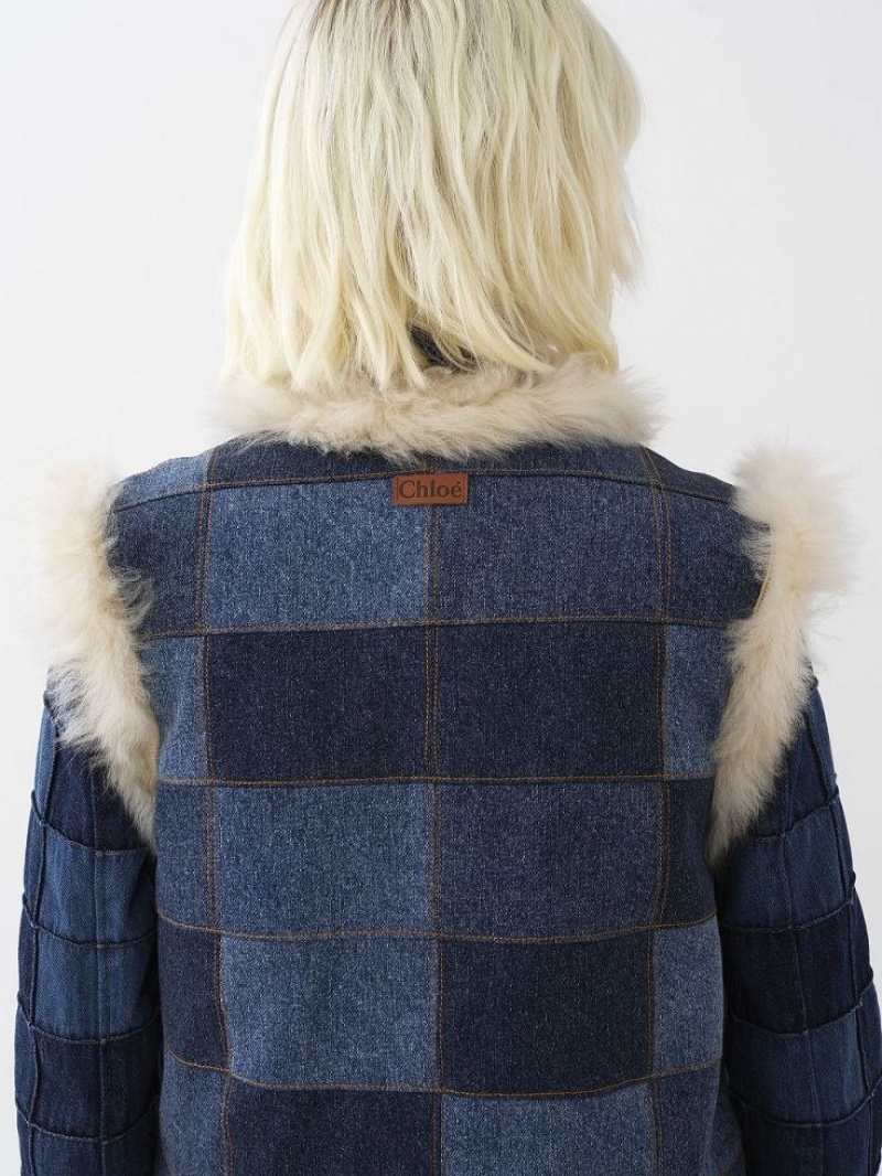 Kurtki Chloe Reversible Gilet Niebieskie | CHE-SR13807