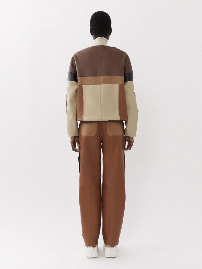 Leather Chloe Cargo Pants Kolorowe Brązowe | CHE-SR14110