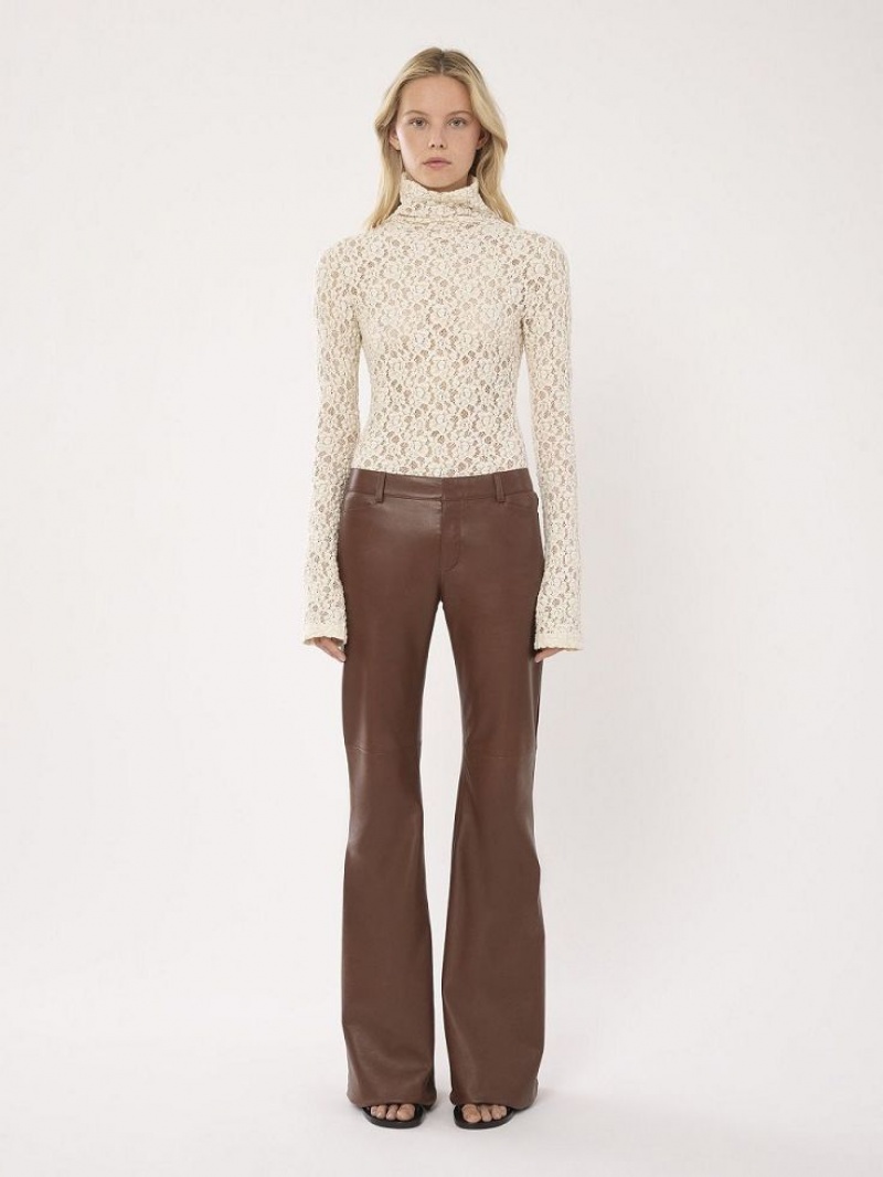 Leather Chloe Low-waist Flare Pants Kawa | CHE-SR14118