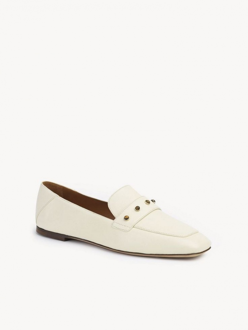 Loafer Chloe Aurna Low-heel Białe | CHE-SR14247