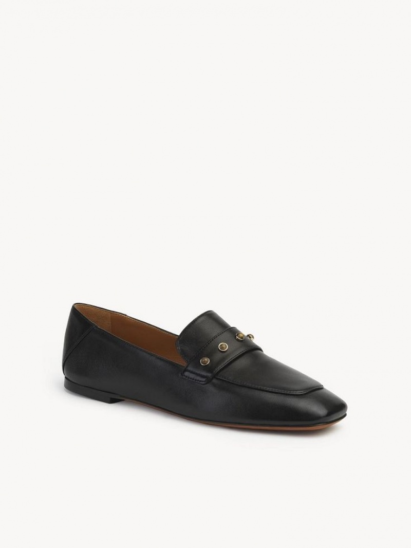 Loafer Chloe Aurna Low-heel Czarne | CHE-SR14246