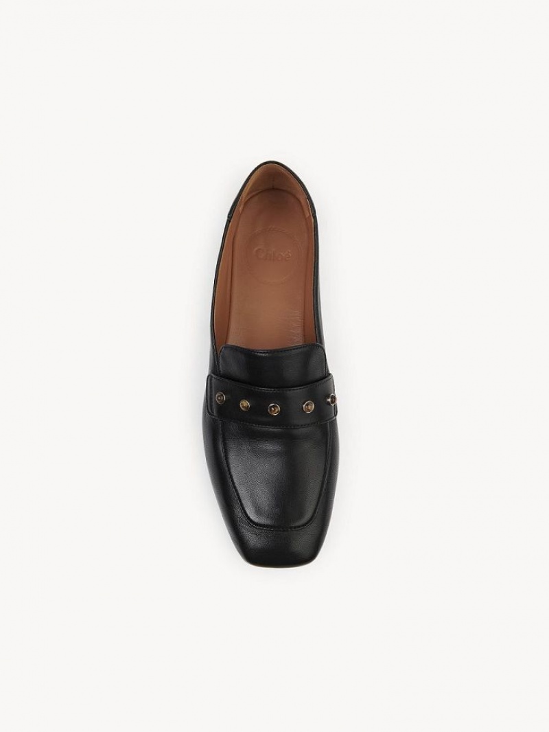 Loafer Chloe Aurna Low-heel Czarne | CHE-SR14246