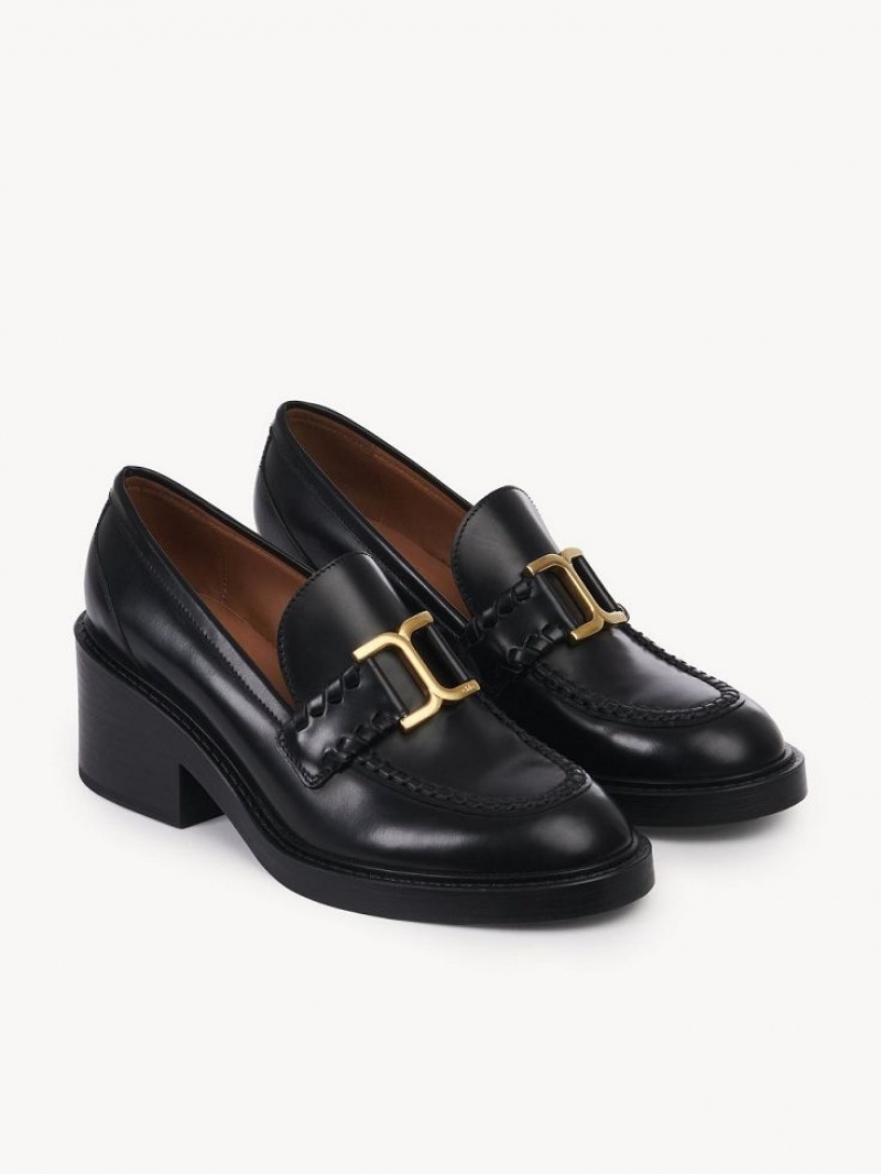 Loafer Chloe Marcie Obcasie Czarne | CHE-SR14244