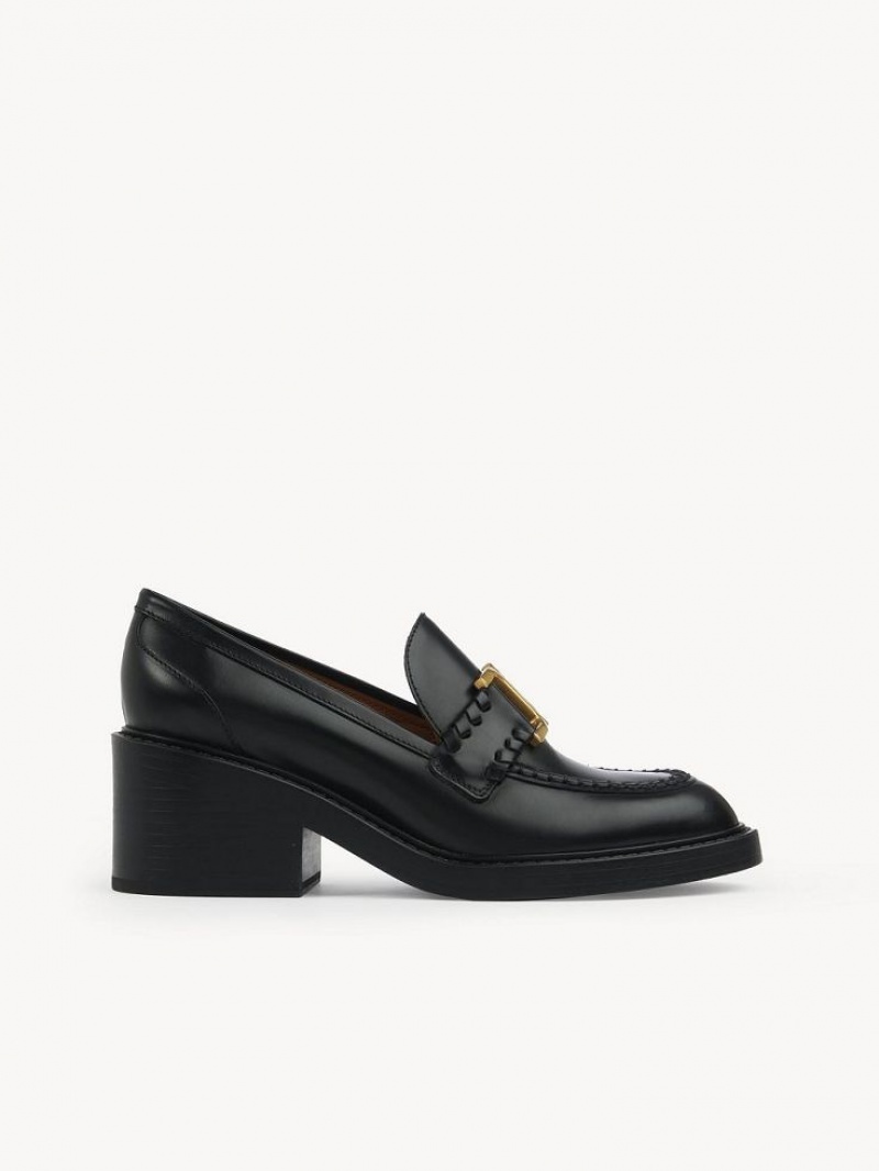 Loafer Chloe Marcie Obcasie Czarne | CHE-SR14244