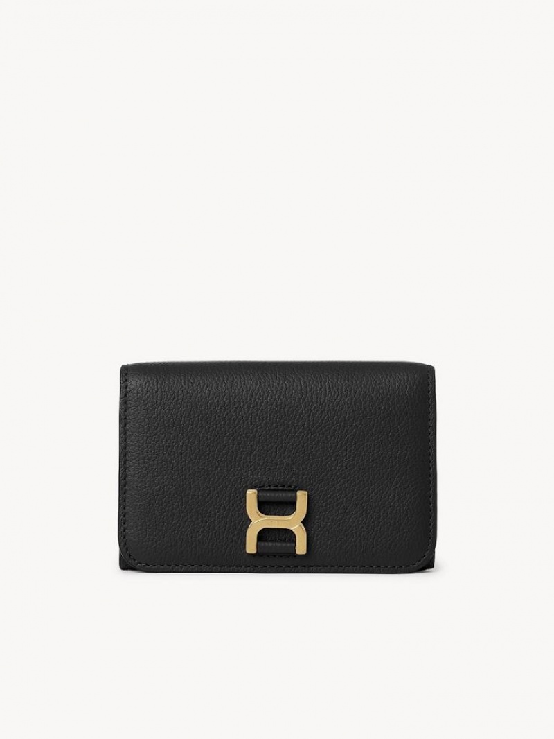 Małe Portfele Chloe Marcie Medium Czarne | CHE-SR14283