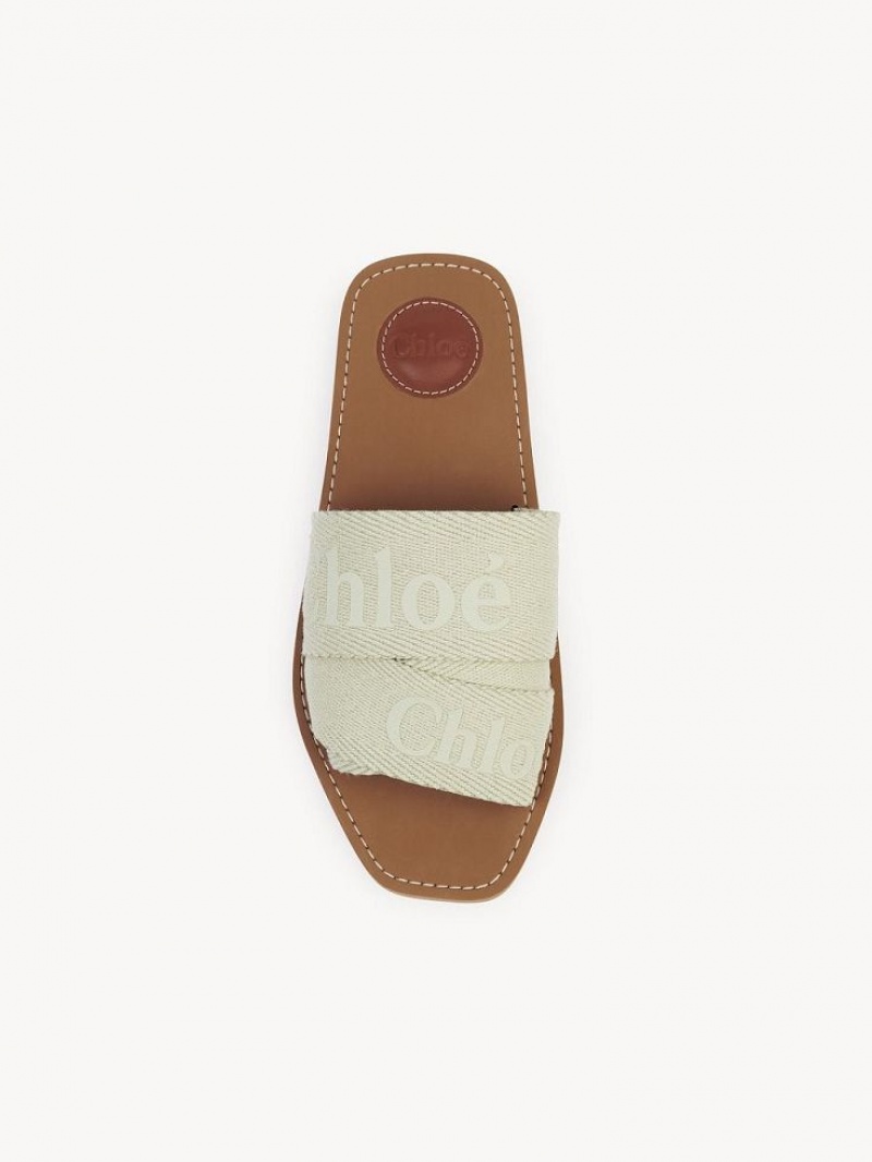 Mule Chloe Woody Płaskie Zielone | CHE-SR14181