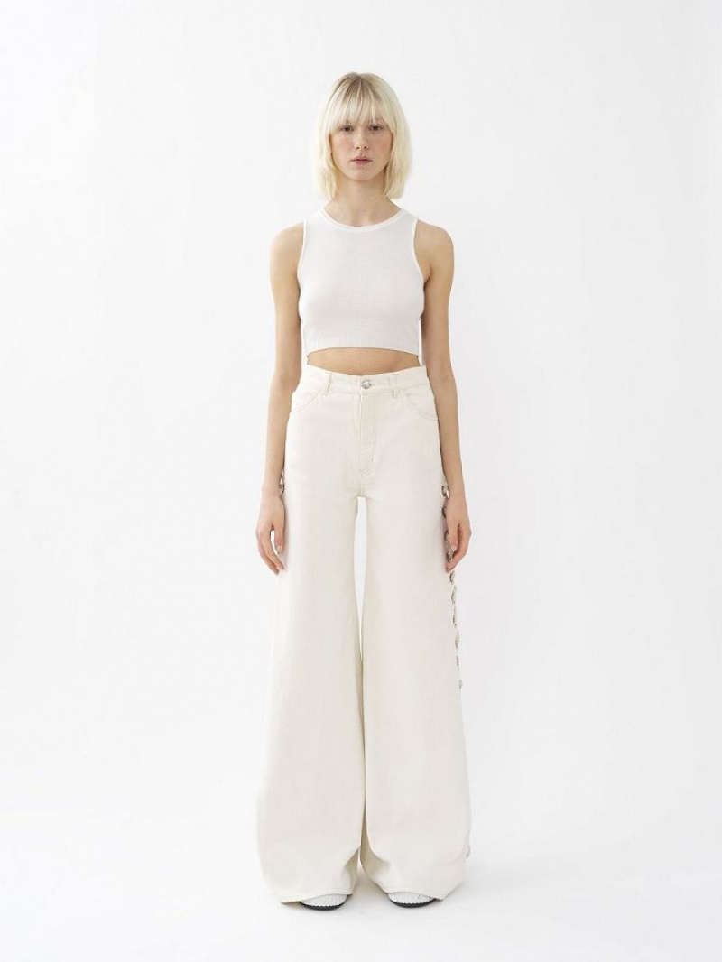 Najfatalniejszy Chloe Cropped Białe | CHE-SR13881